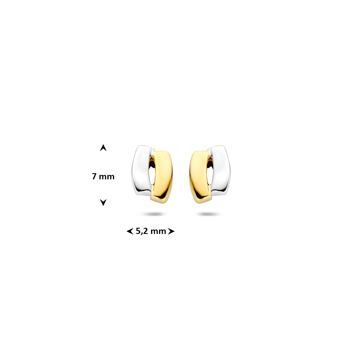 Ohrstecker 14K Bicolor-Gold gelb/weiß