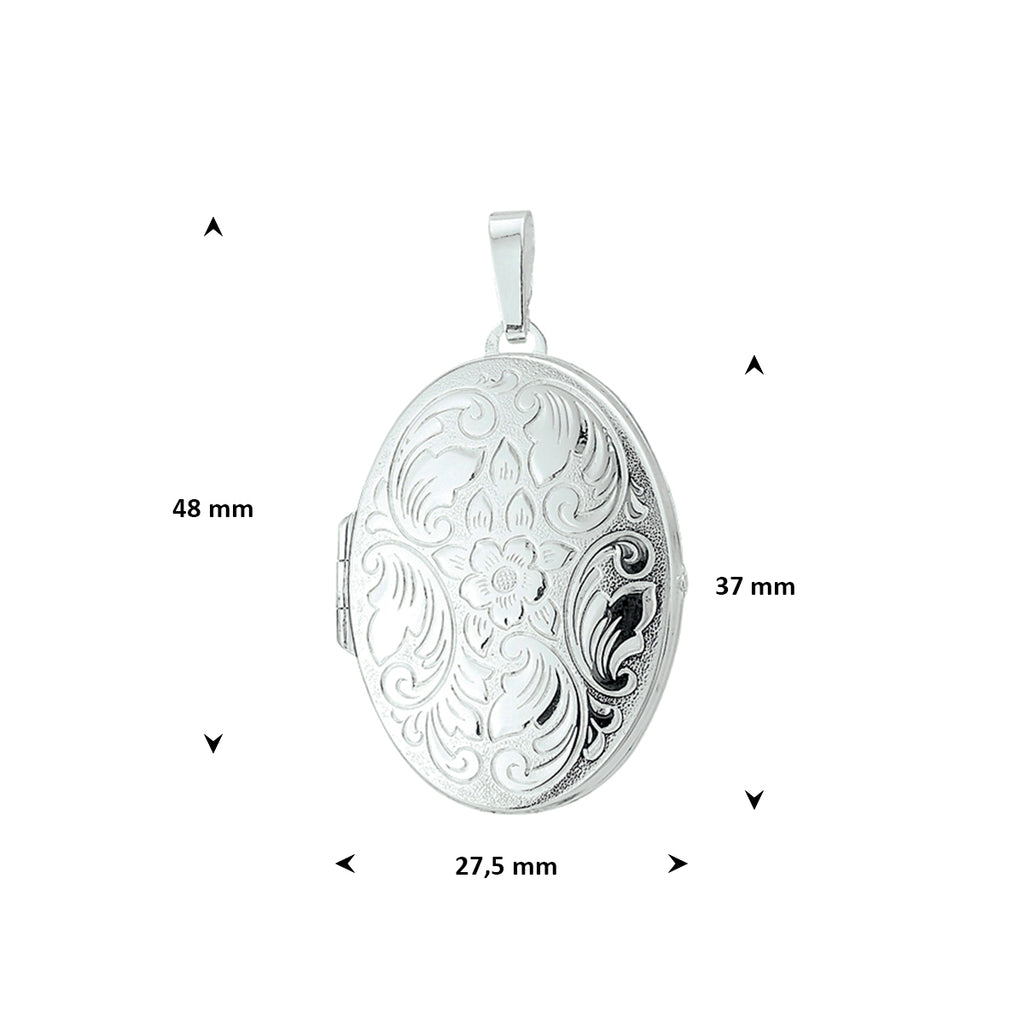 Medaillon Gravur 37 mm Silber weiß