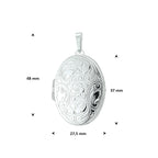 Medaillon Gravur 37 mm Silber weiß