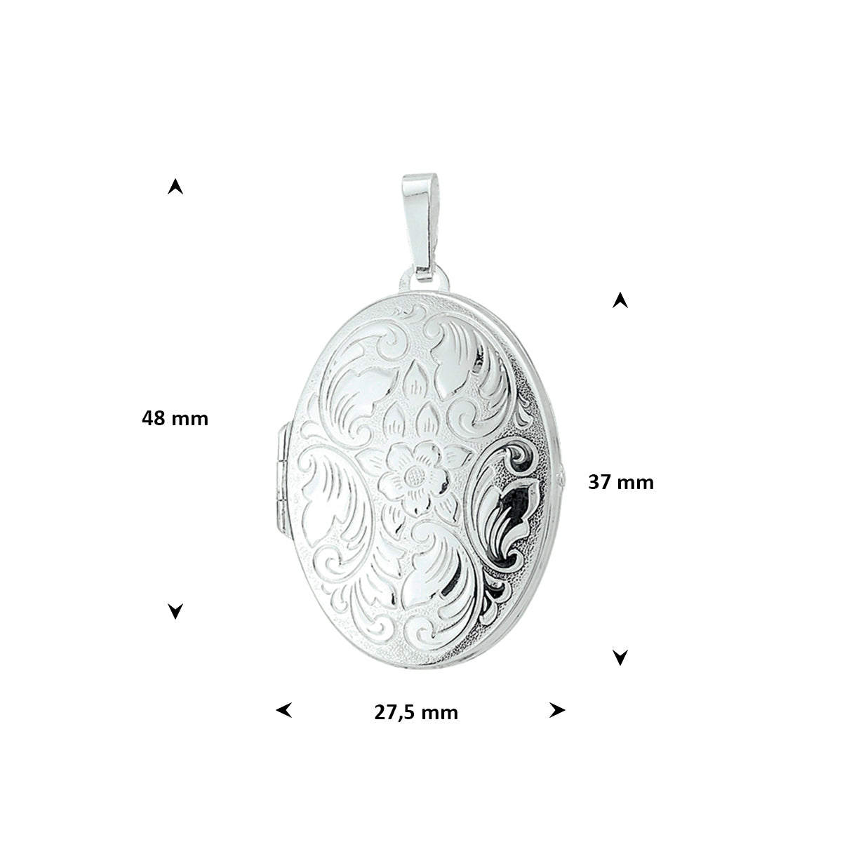 Medaillon Gravur 37 mm Silber weiß