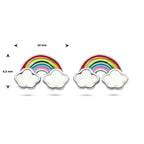 Ohrstecker Emaille Regenbogen rhodiniert