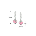 Ohrhänger Herz und Zirkonia Brisurhaken 21 mm Silber rhodiniert