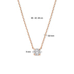 collier zirkonia 40 - 42 - 44 cm 14K roségoud