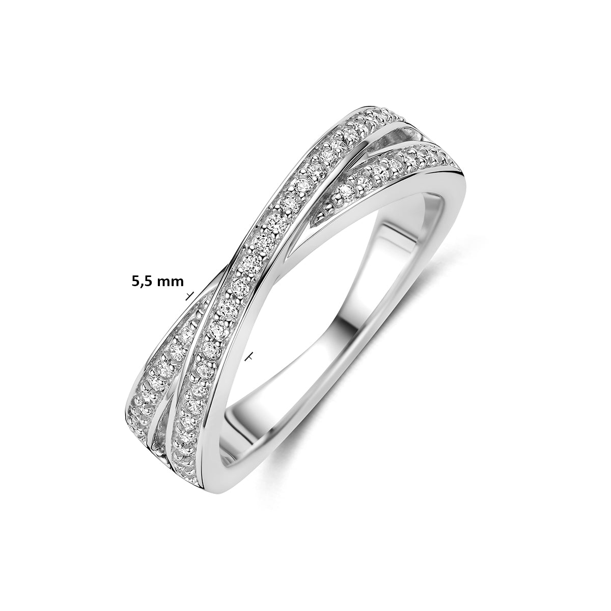 ring zirkonia zilver gerhodineerd