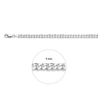 Panzerkette 8-seitig geschliffen 5,0 mm Silber weiß