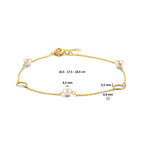 Armband Perlen und Kreise 16,5 - 17,5 - 18,5 cm 14K Gelbgold