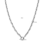 Halskette Marine runde Röhre 5,9 mm 42 cm Knebelverschluss Silber rhodiniert