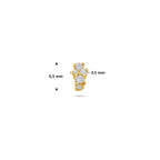 flat back piercing zirkonia 6,5 mm 1 micron zilver verguld (geel)
