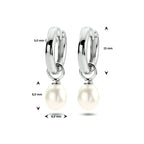Kreolen Perle 24 mm Silber rhodiniert
