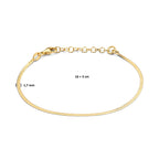 Armband flach 1,7 mm 16 + 3 cm 3 Mikron Silber vergoldet (gelb)