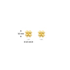 oorknoppen klavertje 3,5 mm 14K geelgoud