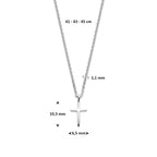 collier kruis 41 - 43 - 45 cm zilver gerhodineerd
