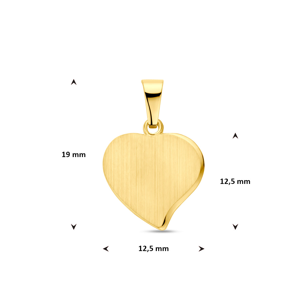 Gravuranhänger Herz 19 mm 14K Gelbgold