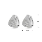 klapoorringen zirkonia 15 mm zilver gerhodineerd