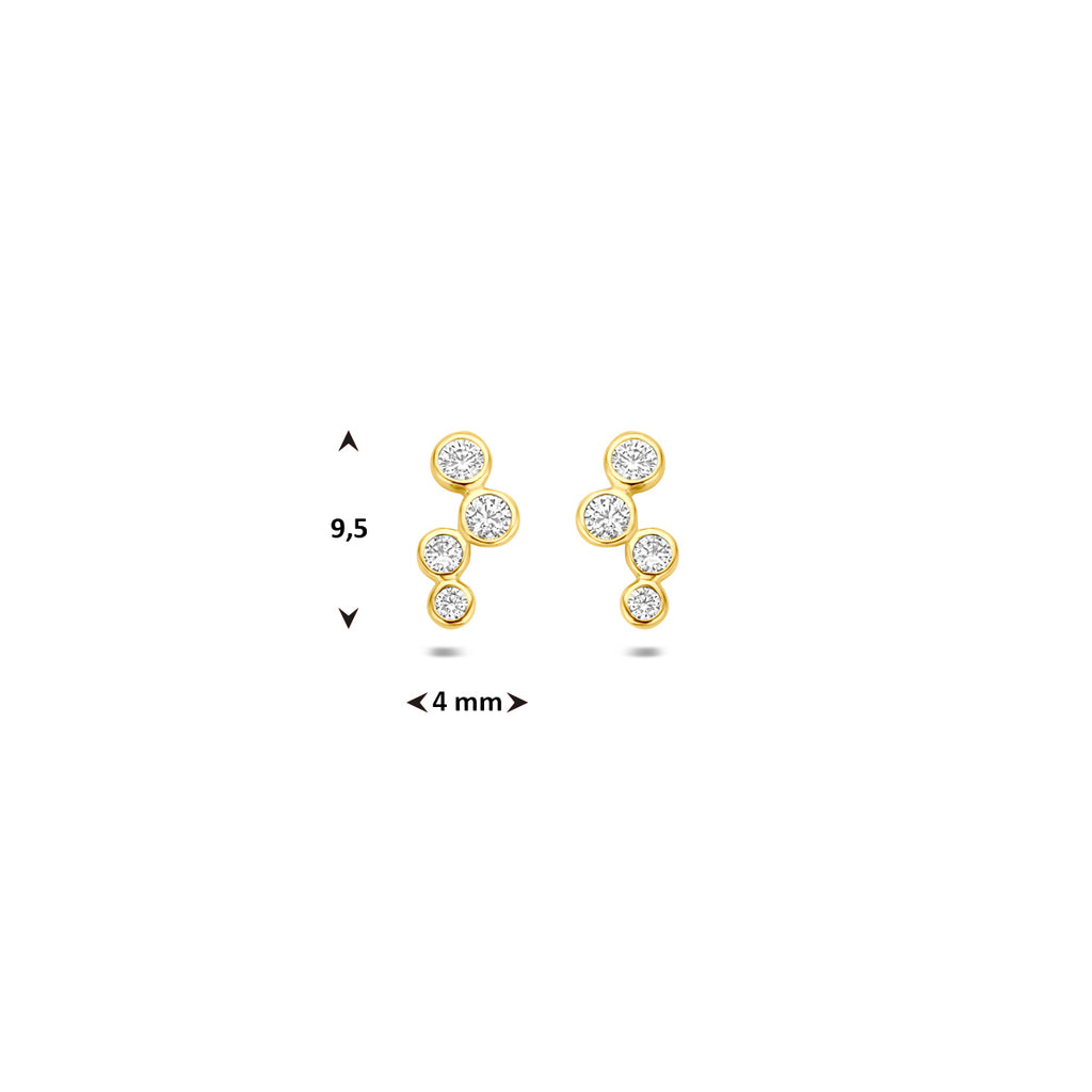 Ohrstecker Zirkonia 9,5 mm 14K Gelbgold
