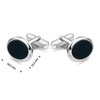 manchetknoppen onyx 18,5 mm zilver gerhodineerd