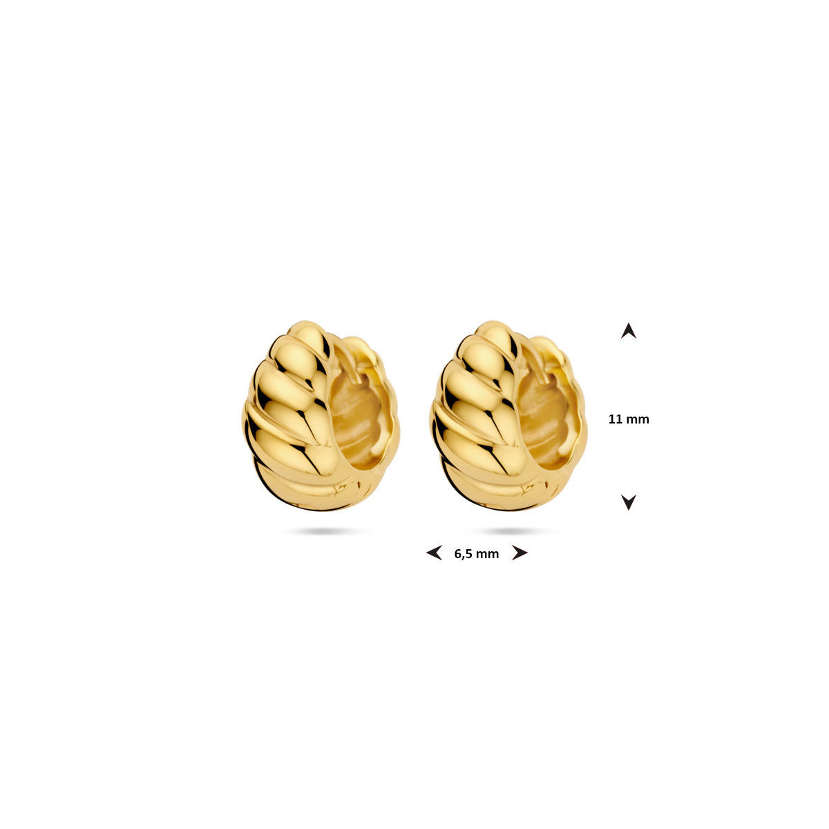 Kreolen gedreht 6,5 mm 1 Mikron versilbert (gelb)