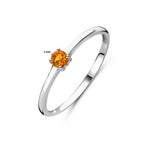Ring mit Geburtsstein November Citrin rhodiniert Sterlingsilber