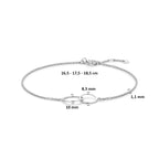 armband rondjes 16,5 - 17,5 - 18,5 cm zilver gerhodineerd - rond