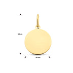 graveerhanger rond 3 micron 25 mm zilver verguld (geel)