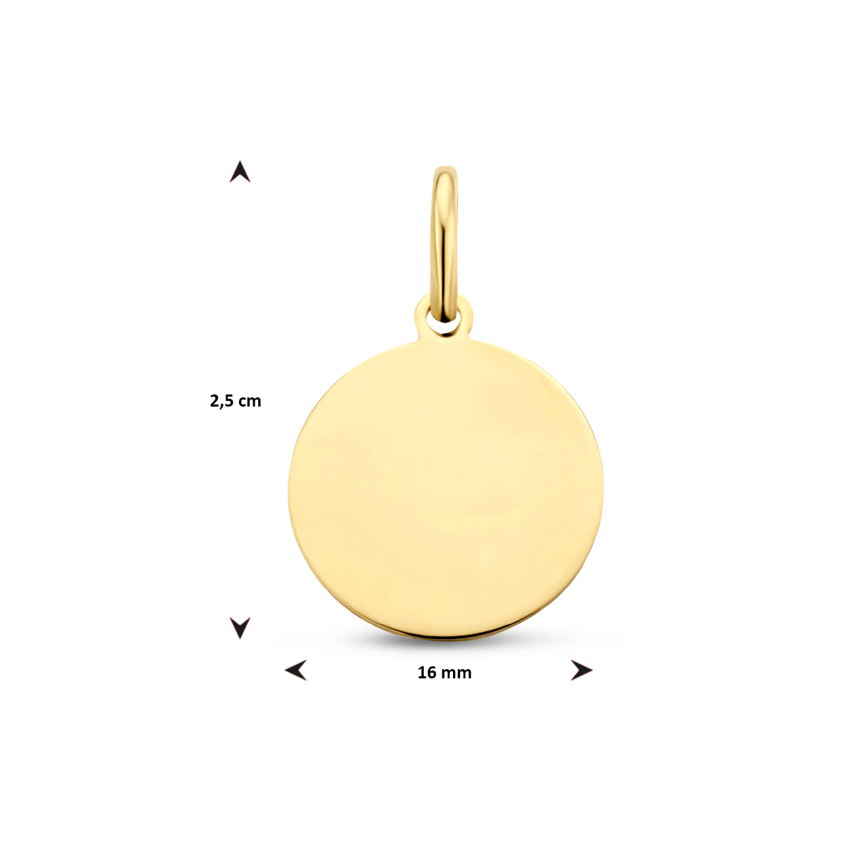 graveerhanger rond 3 micron 25 mm zilver verguld (geel)