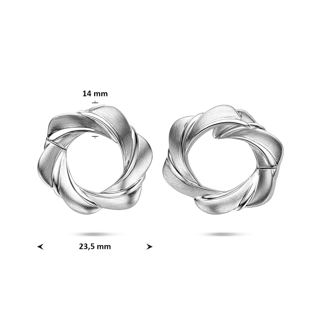klapoorringen poli/mat 23,5 mm zilver gerhodineerd