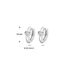 Klappohrringe Herz Zirkonia 10 mm Silber rhodiniert
