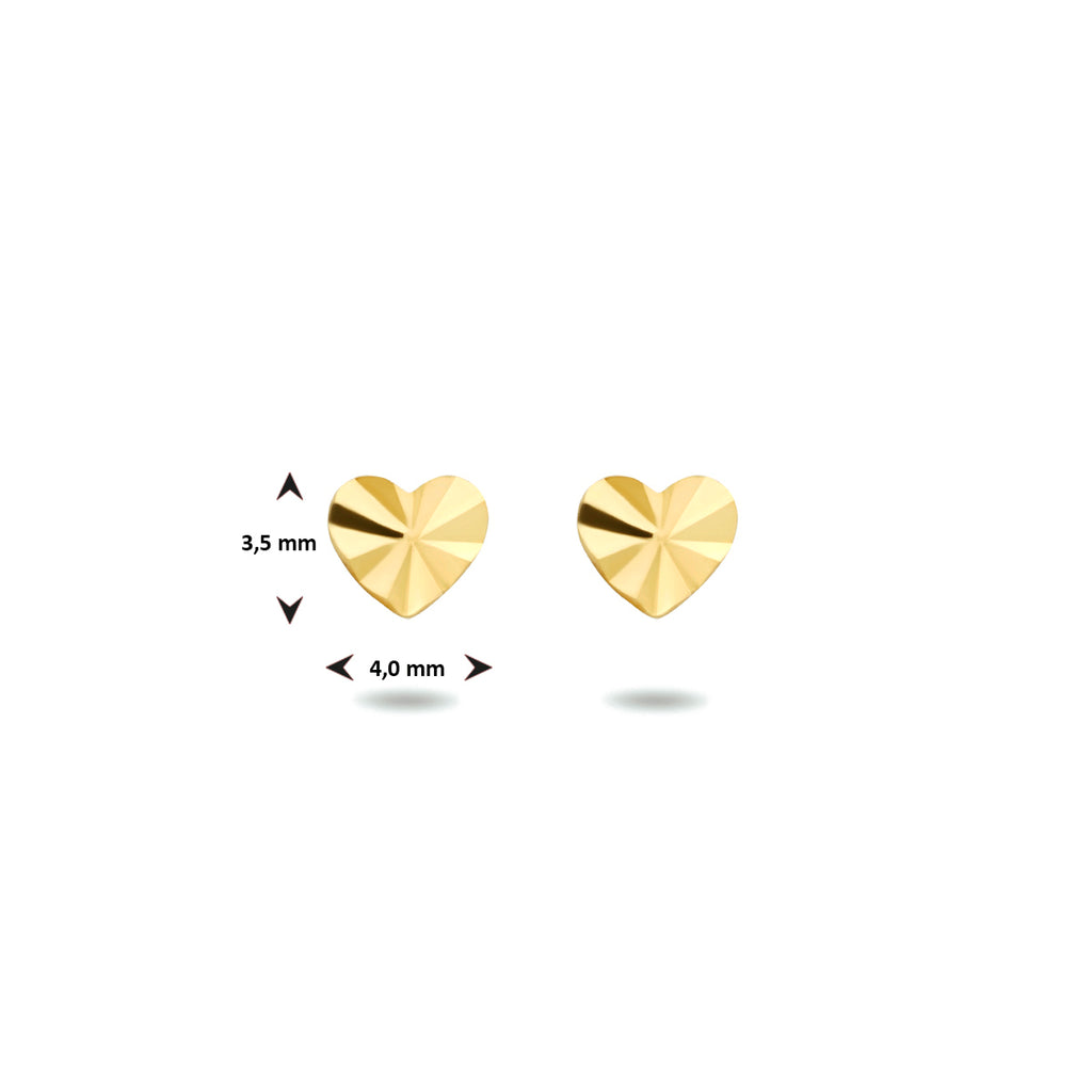Ohrstecker Herz diamantiert 14K Gelbgold