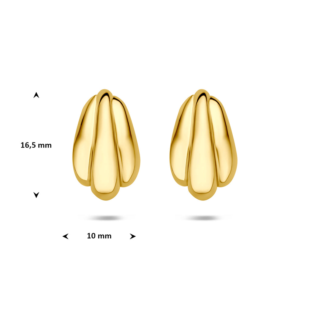 stekeroorringen 16,5 mm 1 micron zilver verguld (geel)