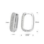 oorringen zirkonia buis 4 mm zilver gerhodineerd