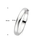Armreif Scharnier massiv 10 x 60 mm Silber rhodiniert