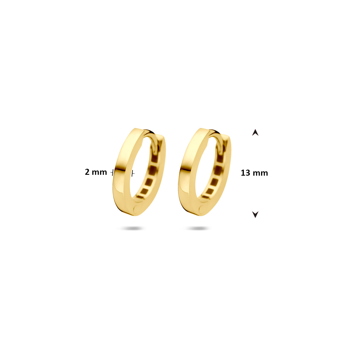 9K Klappohrringe Rohr 2 mm 9K Gelb