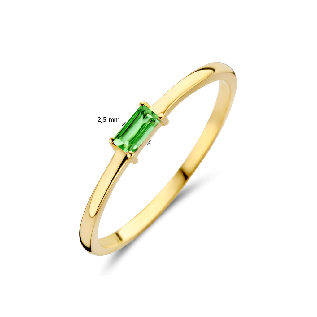 ring met geboortesteen smaragd mei 14K geelgoud