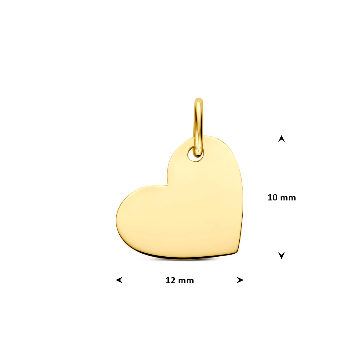 9k graveerhanger hartje 10 mm 9K geel