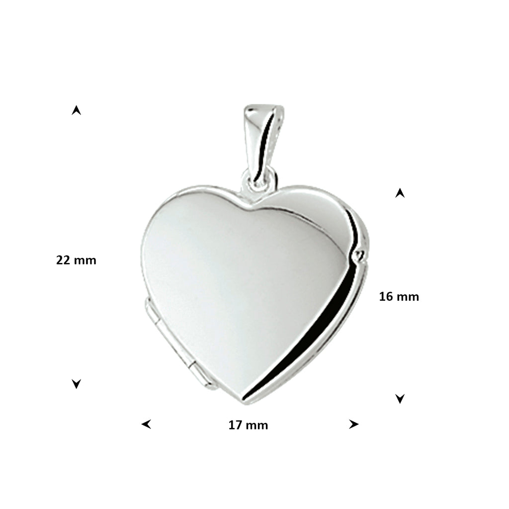 medaillon hart zilver wit