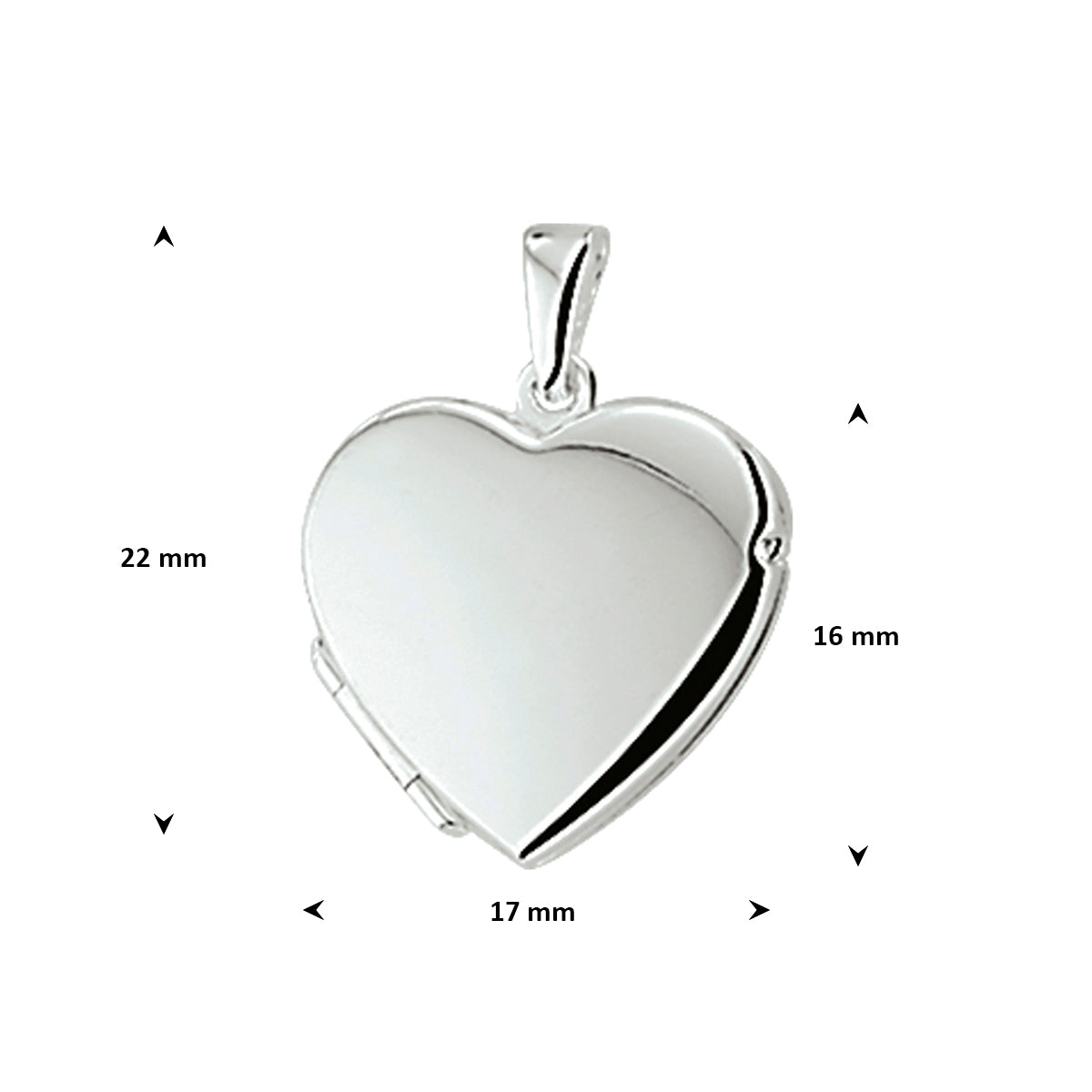 medaillon hart zilver wit
