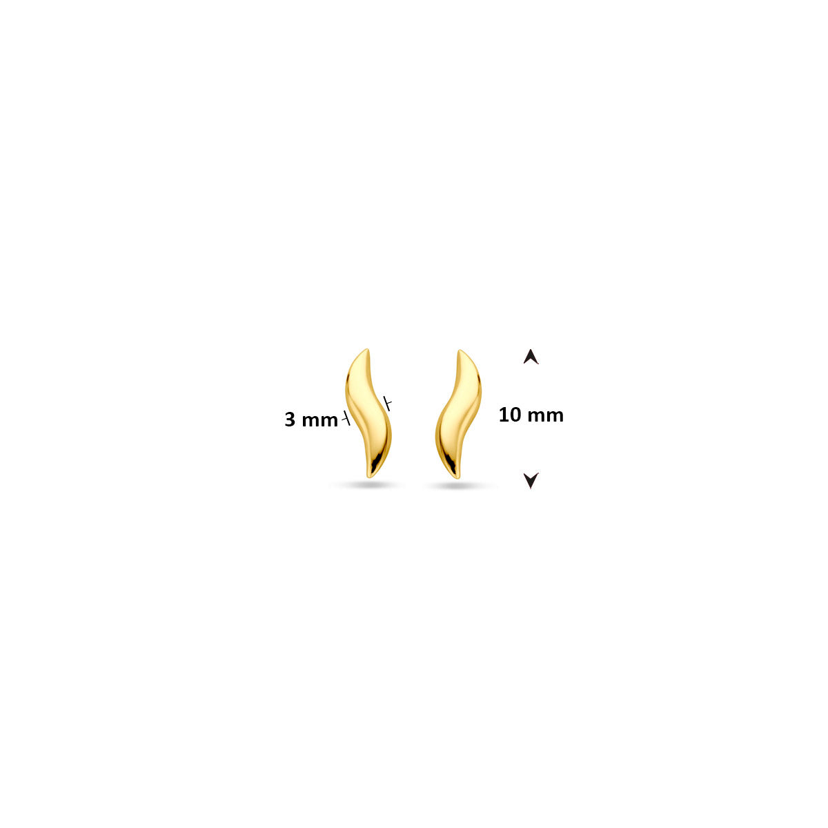 Ohrstecker 10 mm 14K Gelbgold