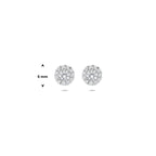 oorknoppen zirkonia 6 mm zilver gerhodineerd