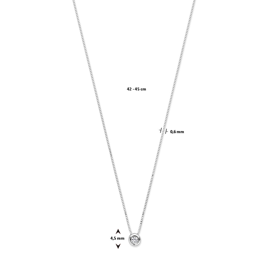 collier diamant 0.05ct h si 42 ��� 45 cm 14K witgoud