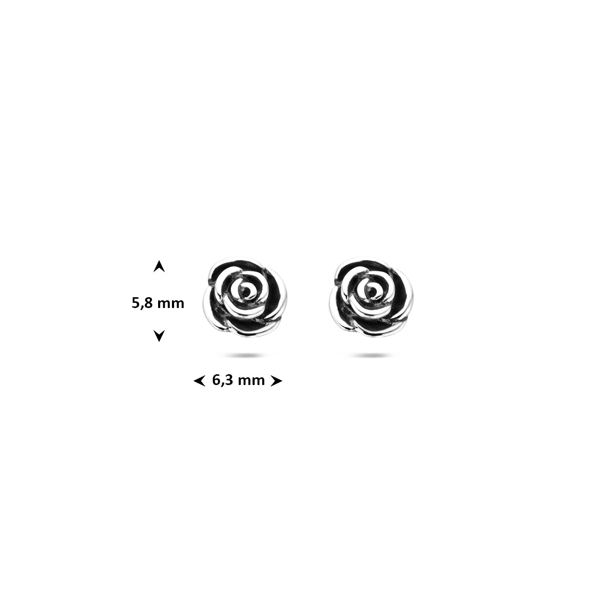 Ohrstecker Oxi Rosé 5,8 mm Silber oxidiert