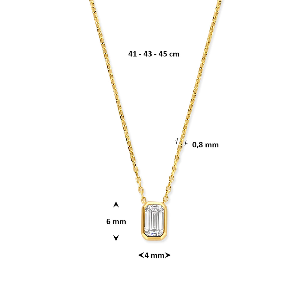 collier zirkonia 41 - 43 - 45 cm 14K geelgoud