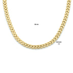 collier panter 6,9 mm 43 cm 3 micron zilver verguld (geel)