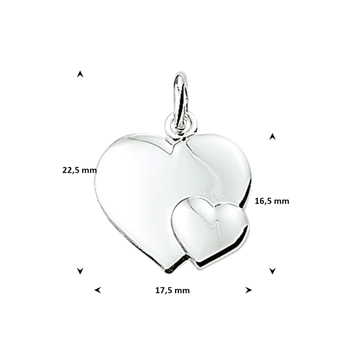 hanger hart zilver wit