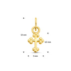hanger kruis 6,5 mm 14K geelgoud
