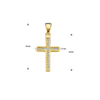 Anhänger Kreuz Zirkonia 14K Gelbgold