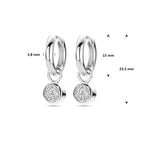 klapoorringen zirkonia 25 mm zilver gerhodineerd