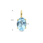 hanger blauw topaas 14K geelgoud