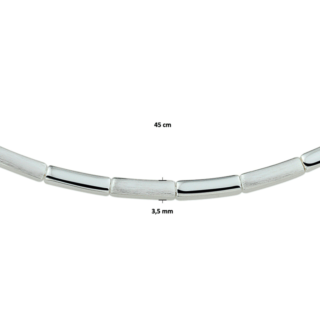 Halskette poliert/matt 3,5 mm Silber rhodiniert