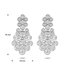 Ohrhänger Zirkonia 35 mm silber rhodiniert
