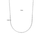 collier anker 4,0 mm 45 cm zilver gerhodineerd